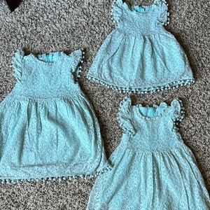 3 girls dresses. Size 6, size 3t, and size 18months.